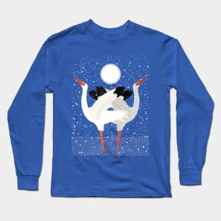 Siberian snow cranes Long Sleeve T-Shirt